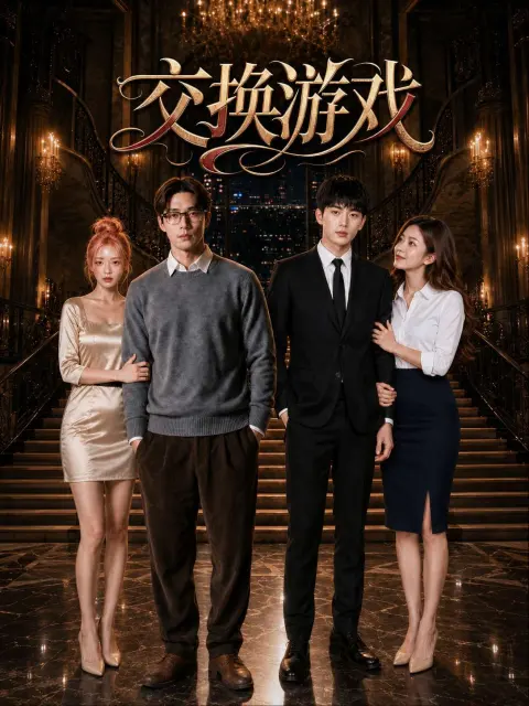 奇幻萌宠题材短剧海报，狼耳羊角角色同框